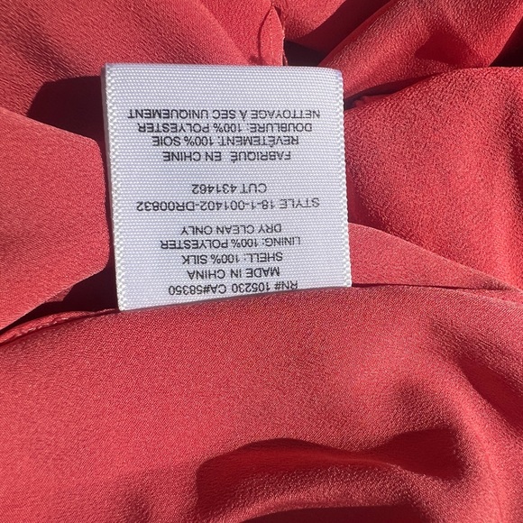 Joie dress color Strawberry, 100% silk - Picture 8 of 11